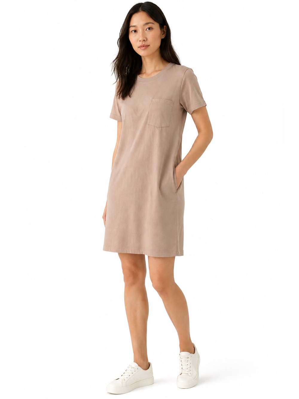 Everlane T-Shirt Dress light Pink Rose Loose Fit Straight A-Line Medium.